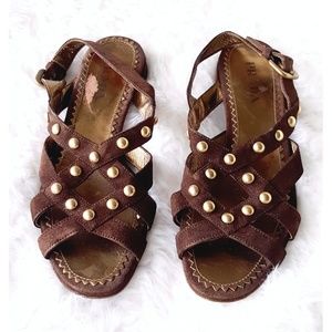 Prada Gold Stud Gladiator Sandals